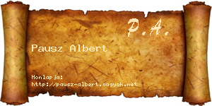 Pausz Albert névjegykártya